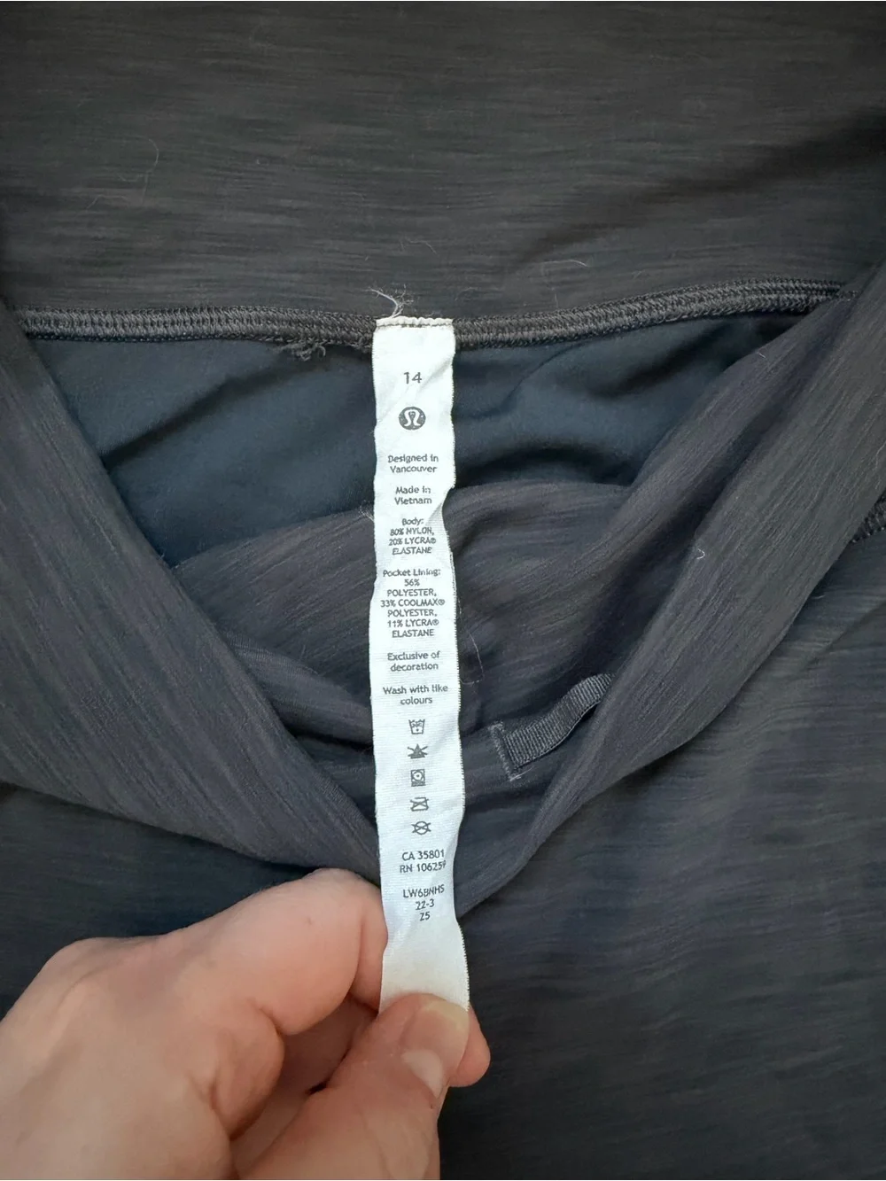 lululemon athletica Dark Gray Performance Leggings Size 14